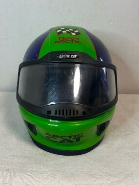 Vintage Arctic Cat Team Arctic Green & Black Full-Face Helmet